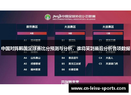 中国对阵韩国足球赛比分预测与分析，谁将笑到最后分析各项数据